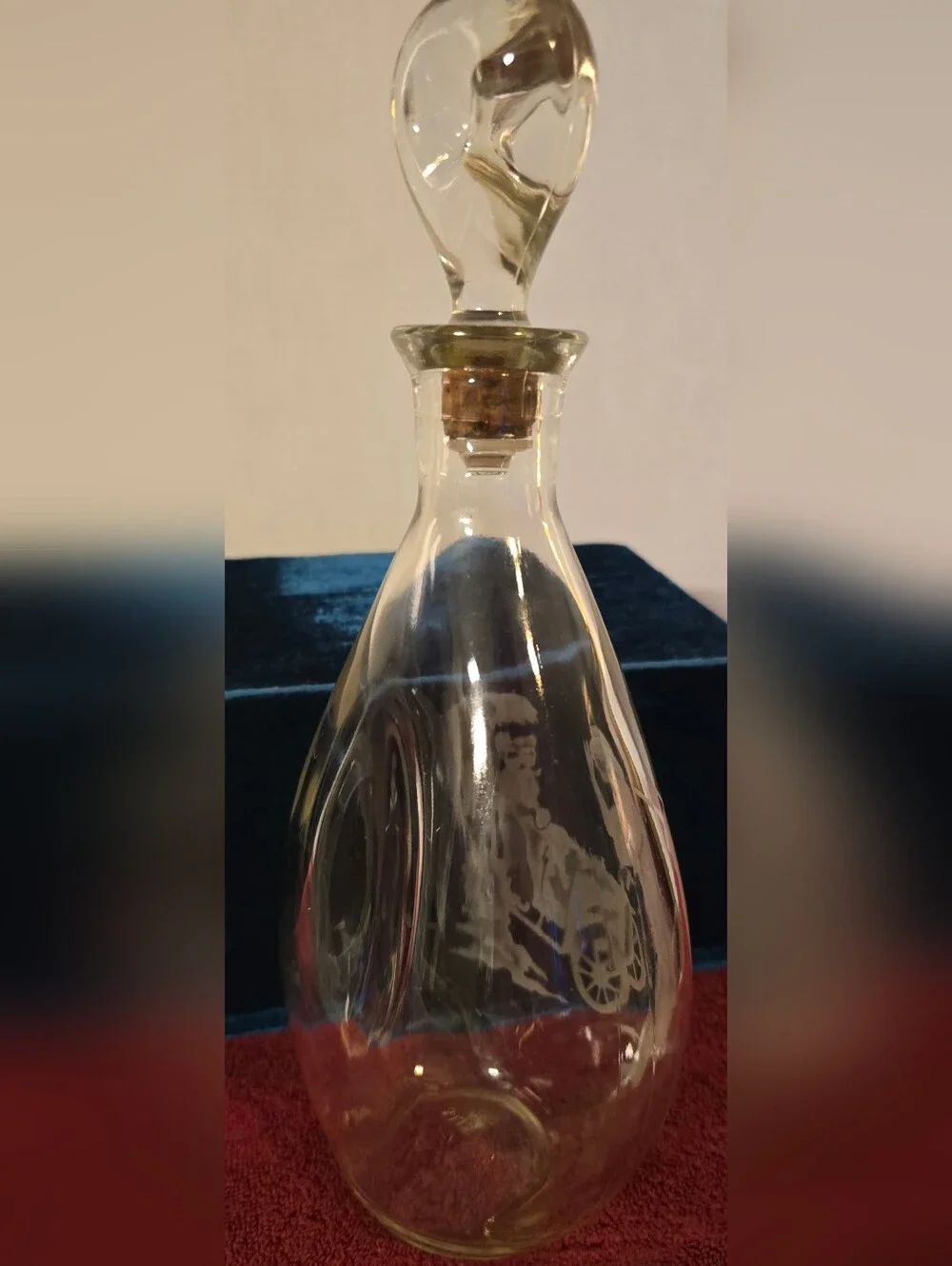 Vintage I.W. Harper MCM Etched Glass Decanter Barware 11
